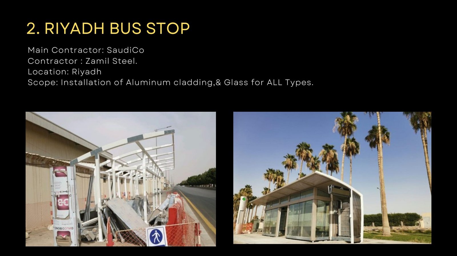 Riyadh Bus Stop — Panels Installation